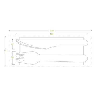 160 Mm Biodegradable Wooden Fork Spoon Napkin Toothpick With Wrapped Paper Package
